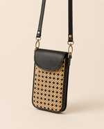 Nia Leather and Rattan Phone Sling