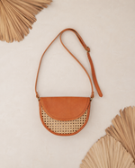 Raja Leather and Cane Crossbody