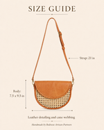 Raja Leather and Cane Crossbody