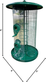 3-in-1 Outdoor Tube Bird Feeder for Small Wild Birds