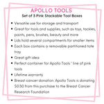 3 Piece Tool Box - Pink - DT5005P