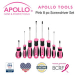 Apollo Tools 8 Pink Essential Screwdriver Set DT5018P