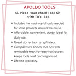 53 Piece Household Tool Kit with Tool Box - DT9773