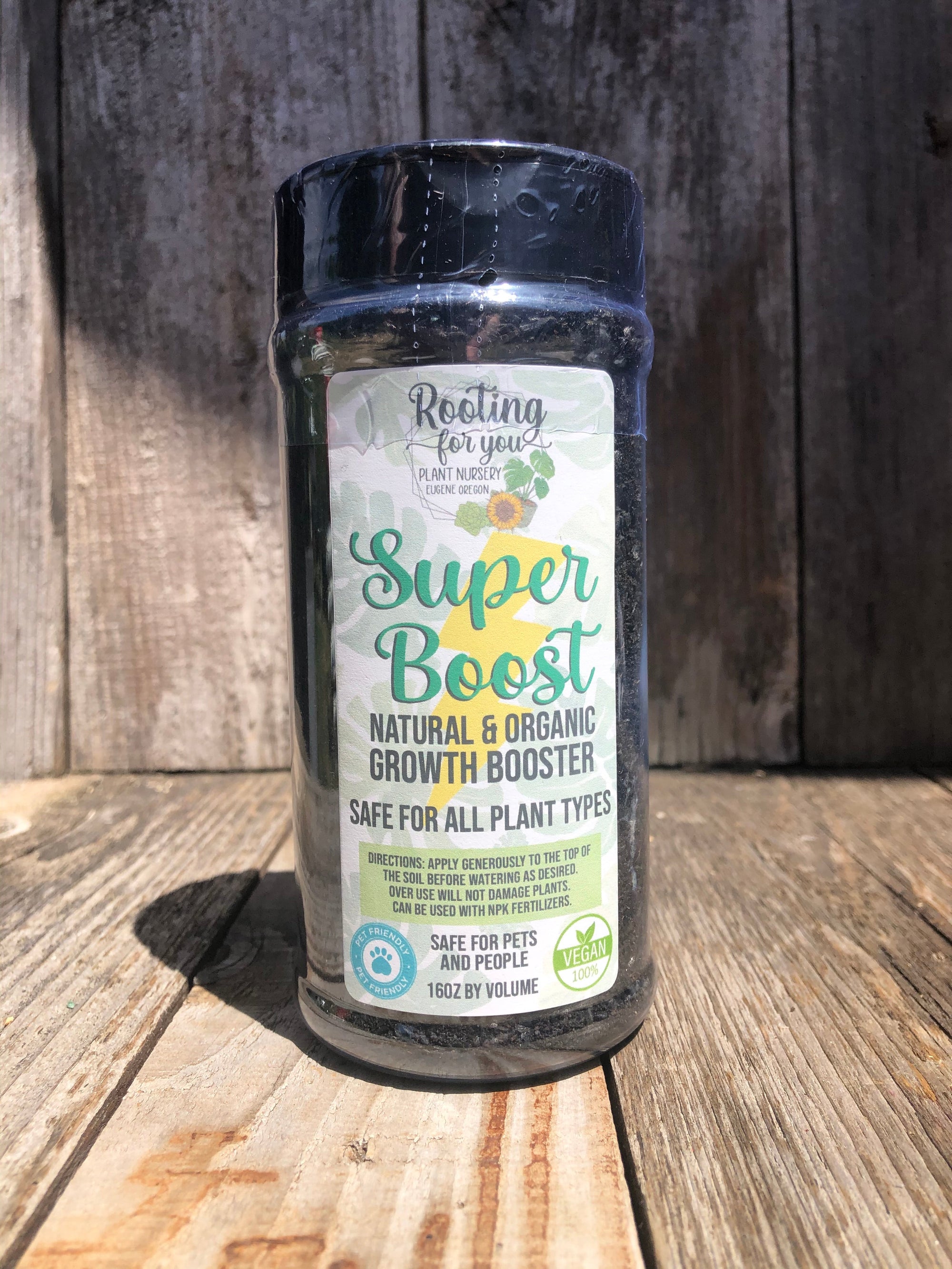 Super Boost - Growth Booster - 16oz by Volume Shaker - Organic - PET SAFE - Oregon Licensed Nursery - Can be used with all soil types