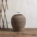 Round Earthenware Brown Pot
