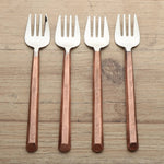 PLATEAU COPPER PASTRY/DESERT FORKS 4 PC. SET
