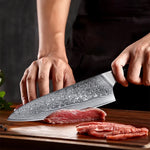 TURWHO 8-inch Professional Chef's Knives Japanese 67 Layer Damascus Steel Super Sharp Meat Vegetable Kitchen Knife Cooking Tools