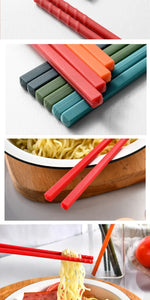 Non-slip 5Pairs Silicone Chopsticks Set Japanese Chopsticks Noodle Sushi Food Chop Stick Kitchen Tableware Set Gift Dinnerware