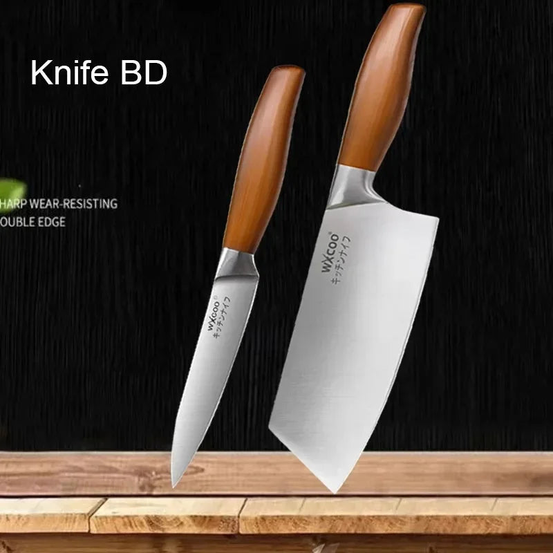 WXCOO Professional Knives Utility Japanese Chef's Knife Stainless Steel Fish Boning Fruit Slicing BBQ Cutter Kitchen Bag