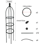 Black Garden Trellis, Plant Climbing Support Frame, Durable Plastic, Potted Plants, Indoor/Outdoor Climbing Plant Support