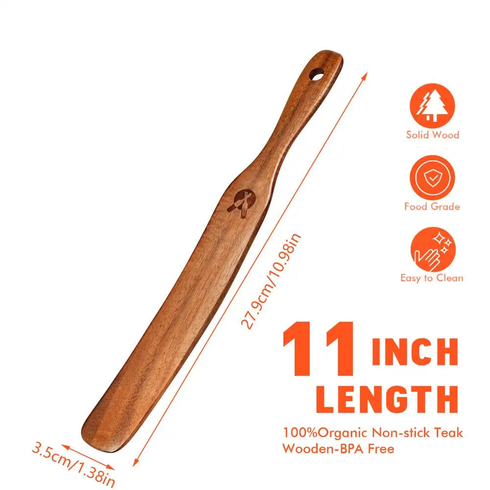 Bread Stirring Spatula Eco-Friendly Wooden Sourdough Starter Mixer Kitchen Jar Scraping Tool Dough Mixing Flat Stirring Stick