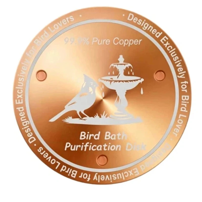 Bird Bath Copper Disc Pure Copper Cleaning Disk with Stable Triple-Point Support All Season Physical Water Care for Bird Baths