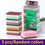 5/10Pcs Dishwashing Cleaning Sponge High Density Strong Stain Removal Kitchen Bathroom Dish Washing Cleaning Tool Porous Sponge