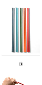 Non-slip 5Pairs Silicone Chopsticks Set Japanese Chopsticks Noodle Sushi Food Chop Stick Kitchen Tableware Set Gift Dinnerware