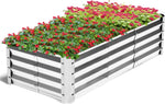 Galvanized Steel Garden Bed Kit 4x2x1ft Bottomless for Outdoor Gardening and Planting