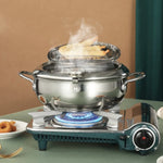 Deep Frying Pot with Thermometer&Lid for Kitchen Stainless Steel Pans Japanese Tempura Fryer Pan Fried Chicken Pot Cooking Tool