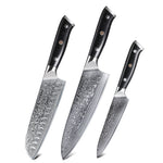 TURWHO 1PC-3PCS Professional Kitchen Knives Set Utility Santoku Chef Knife Japanese 67 Layer Damascus Steel G10 Handles Gift Box