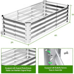 Galvanized Steel Garden Bed Kit 4x2x1ft Bottomless for Outdoor Gardening and Planting
