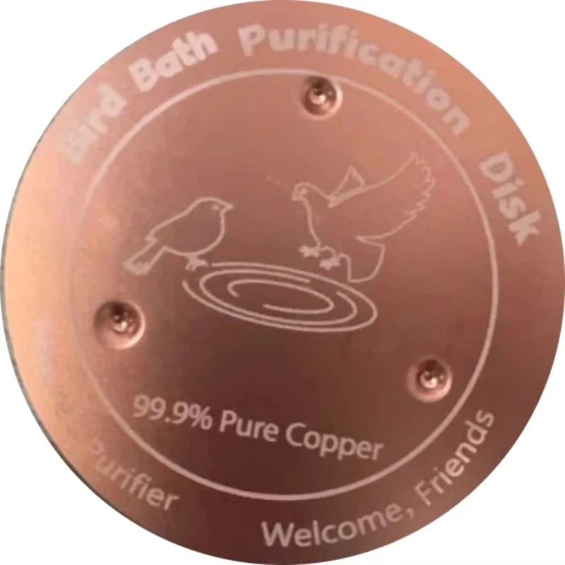 Bird Bath Copper Disc Pure Copper Cleaning Disk with Stable Triple-Point Support All Season Physical Water Care for Bird Baths