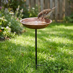 Metal Bird Feeder Iron Art Outdoor Bird Bath Wide-Mouth Rust-resistant Bird Water Drinker