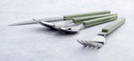 Fashionable Design Top Mirror Polishing Cutlery Sets Stainless Steel 18/8(304) ABS Handle With Rivets Silverware Set For Kitchen
