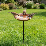 Metal Bird Feeder Iron Art Outdoor Bird Bath Wide-Mouth Rust-resistant Bird Water Drinker