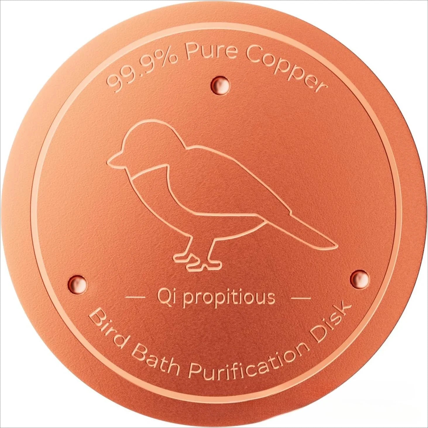 Bird Bath Copper Disc Pure Copper Cleaning Disk with Stable Triple-Point Support All Season Physical Water Care for Bird Baths