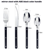 Fashionable Design Top Mirror Polishing Cutlery Sets Stainless Steel 18/8(304) ABS Handle With Rivets Silverware Set For Kitchen