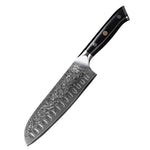 7 inch Santoku knife estilo japonés de cuchillo de Chef profesional de acero damasco, cuchillo para cortar carne,  with G10 Hand