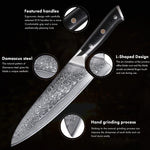 TURWHO 8-inch Professional Chef's Knives Japanese 67 Layer Damascus Steel Super Sharp Meat Vegetable Kitchen Knife Cooking Tools