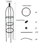 Black Garden Trellis, Plant Climbing Support Frame, Durable Plastic, Potted Plants, Indoor/Outdoor Climbing Plant Support