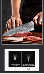 TURWHO 8-inch Professional Chef's Knives Japanese 67 Layer Damascus Steel Super Sharp Meat Vegetable Kitchen Knife Cooking Tools
