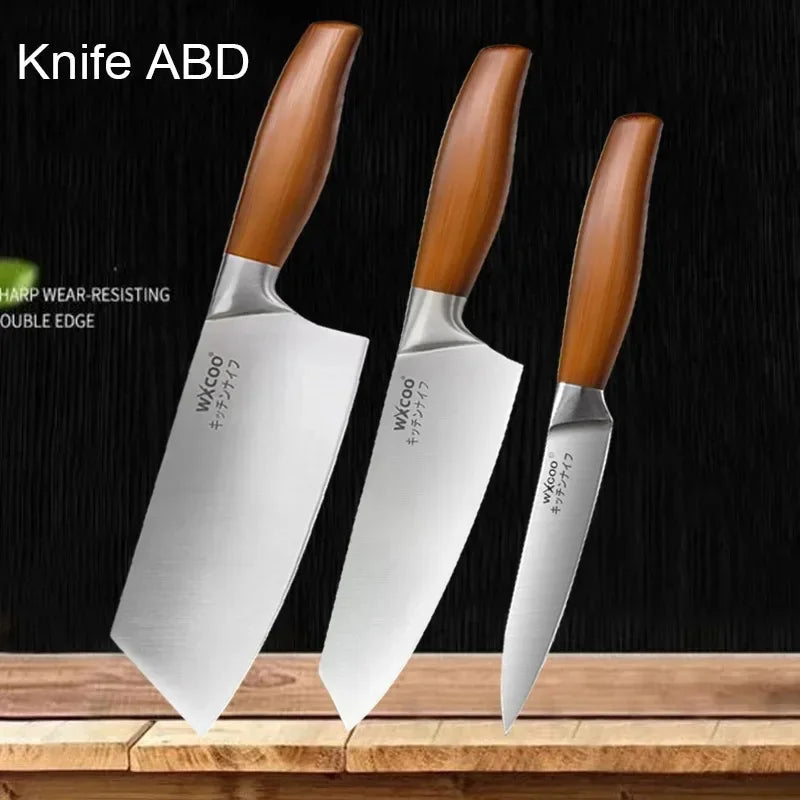 WXCOO Professional Knives Utility Japanese Chef's Knife Stainless Steel Fish Boning Fruit Slicing BBQ Cutter Kitchen Bag