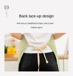 Linen Striped Apron Household Sleeveless Hanging Neck Adjustable Elasticity Kitchen Cooking Gardening Japanese Style Apron New
