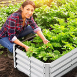 Galvanized Steel Garden Bed Kit 4x2x1ft Bottomless for Outdoor Gardening and Planting
