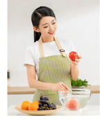Linen Striped Apron Household Sleeveless Hanging Neck Adjustable Elasticity Kitchen Cooking Gardening Japanese Style Apron New