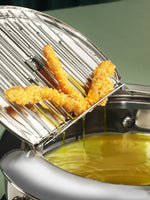 Deep Frying Pot with Thermometer&Lid for Kitchen Stainless Steel Pans Japanese Tempura Fryer Pan Fried Chicken Pot Cooking Tool