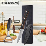 WXCOO 7Inch Japanese Knife Professional Ergonomic Wood Handle Santoku Knives Ultra Kitchen Stainless Steel Kitchen