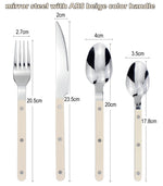 Fashionable Design Top Mirror Polishing Cutlery Sets Stainless Steel 18/8(304) ABS Handle With Rivets Silverware Set For Kitchen
