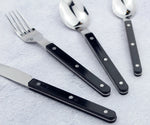 Fashionable Design Top Mirror Polishing Cutlery Sets Stainless Steel 18/8(304) ABS Handle With Rivets Silverware Set For Kitchen
