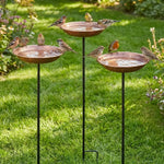Metal Bird Feeder Iron Art Outdoor Bird Bath Wide-Mouth Rust-resistant Bird Water Drinker