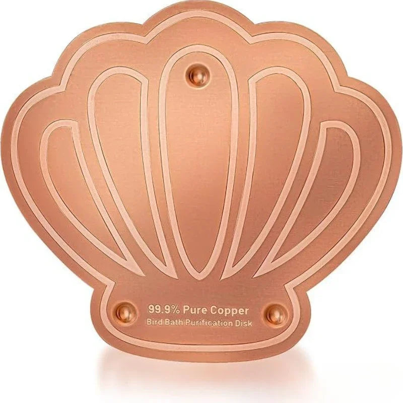 Bird Bath Copper Disc Pure Copper Cleaning Disk with Stable Triple-Point Support All Season Physical Water Care for Bird Baths