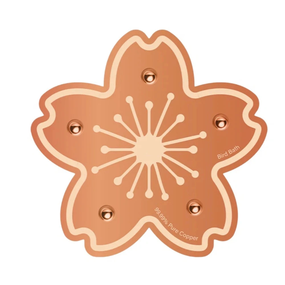 Bird Bath Copper Disc Pure Copper Cleaning Disk with Stable Triple-Point Support All Season Physical Water Care for Bird Baths