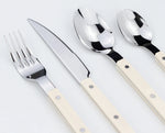 Fashionable Design Top Mirror Polishing Cutlery Sets Stainless Steel 18/8(304) ABS Handle With Rivets Silverware Set For Kitchen