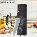 WXCOO 7Inch Japanese Knife Professional Ergonomic Wood Handle Santoku Knives Ultra Kitchen Stainless Steel Kitchen