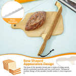 Wooden Bread Bow Cutter Serrated Bagel Cutter Bread Cutter Sourdough Bread Slicer Portable Bread Cutting Tool Kitchen Supplies