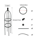 Black Garden Trellis, Plant Climbing Support Frame, Durable Plastic, Potted Plants, Indoor/Outdoor Climbing Plant Support