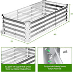 Galvanized Steel Garden Bed Kit 4x2x1ft Bottomless for Outdoor Gardening and Planting