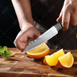 WXCOO Chef Knife Japanese Kitchen Knives Set Professional Laser Damascus Pattern Stainless Steel Meat Cleaver Slicer Knife