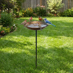 Metal Bird Feeder Iron Art Outdoor Bird Bath Wide-Mouth Rust-resistant Bird Water Drinker